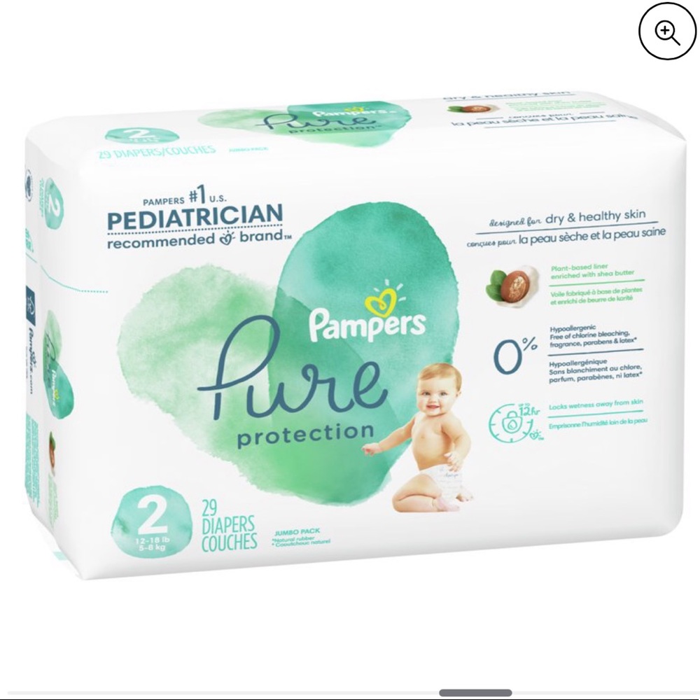 Pampers Pure Protection Diapers Size 2 29 Count